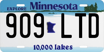 MN license plate 909LTD