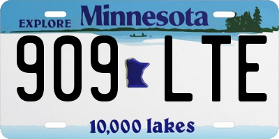 MN license plate 909LTE