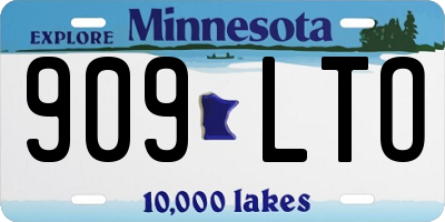 MN license plate 909LTO