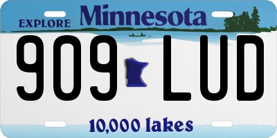 MN license plate 909LUD