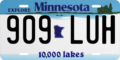 MN license plate 909LUH