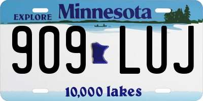 MN license plate 909LUJ