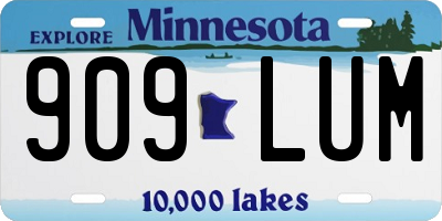 MN license plate 909LUM