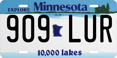 MN license plate 909LUR