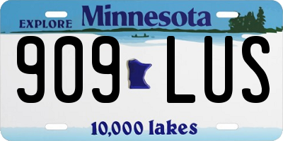 MN license plate 909LUS