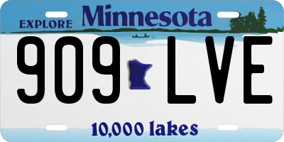 MN license plate 909LVE