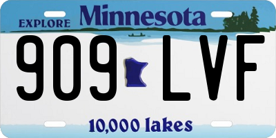 MN license plate 909LVF