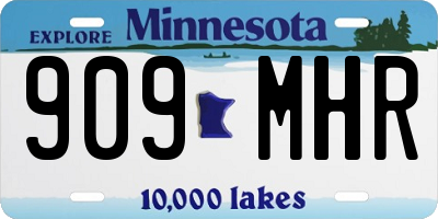 MN license plate 909MHR