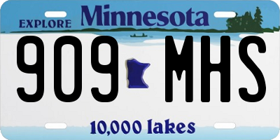 MN license plate 909MHS