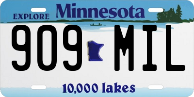 MN license plate 909MIL