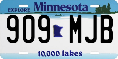 MN license plate 909MJB
