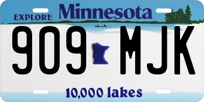 MN license plate 909MJK