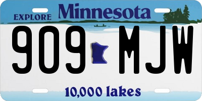 MN license plate 909MJW