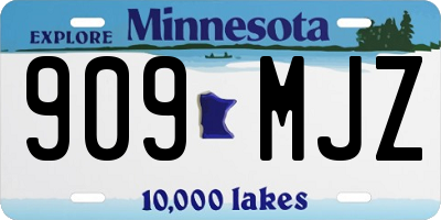 MN license plate 909MJZ
