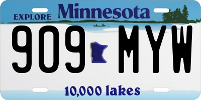 MN license plate 909MYW