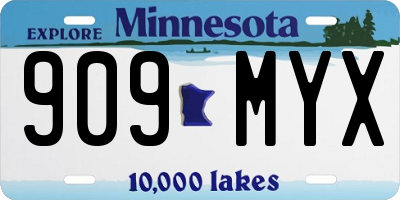 MN license plate 909MYX