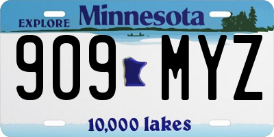 MN license plate 909MYZ