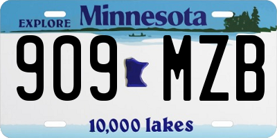 MN license plate 909MZB