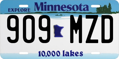 MN license plate 909MZD