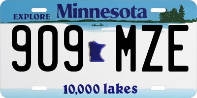 MN license plate 909MZE