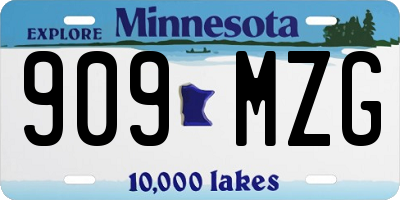 MN license plate 909MZG