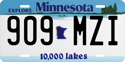 MN license plate 909MZI