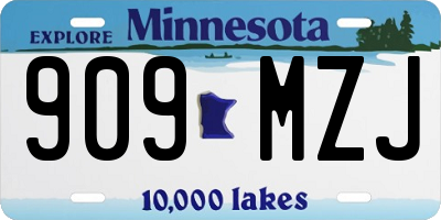 MN license plate 909MZJ