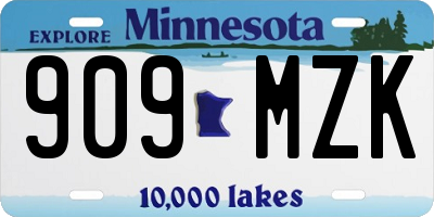 MN license plate 909MZK