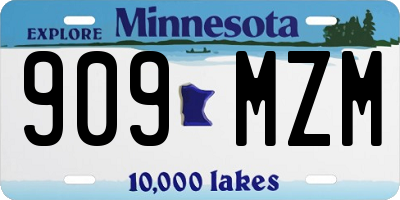 MN license plate 909MZM