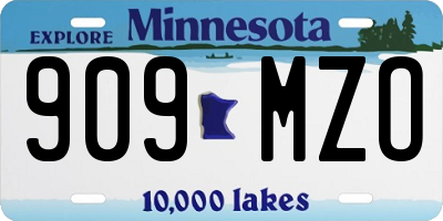 MN license plate 909MZO