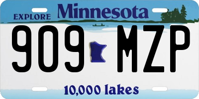 MN license plate 909MZP
