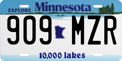 MN license plate 909MZR