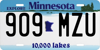 MN license plate 909MZU