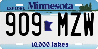 MN license plate 909MZW