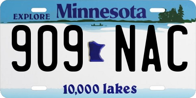 MN license plate 909NAC