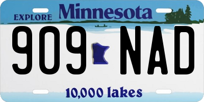 MN license plate 909NAD