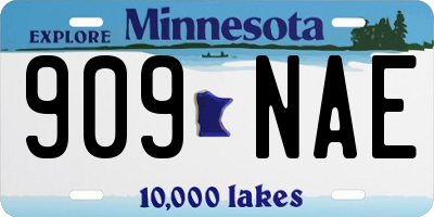 MN license plate 909NAE