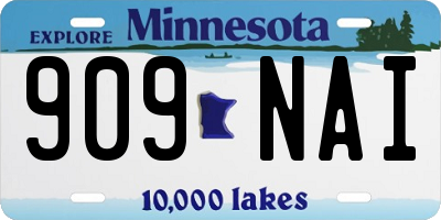 MN license plate 909NAI