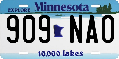 MN license plate 909NAO