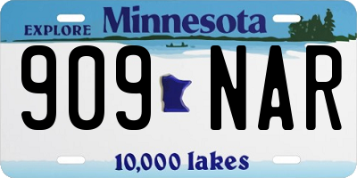 MN license plate 909NAR