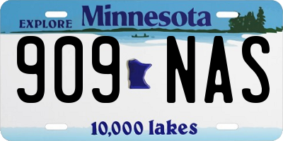 MN license plate 909NAS