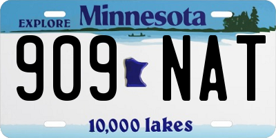 MN license plate 909NAT