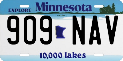 MN license plate 909NAV