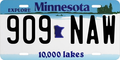 MN license plate 909NAW