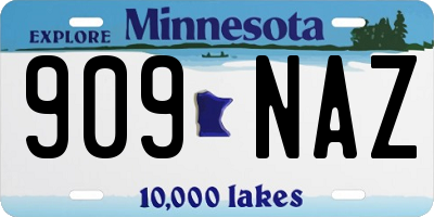 MN license plate 909NAZ