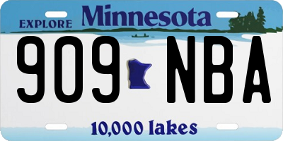 MN license plate 909NBA