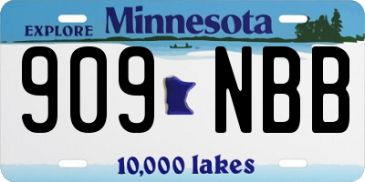 MN license plate 909NBB