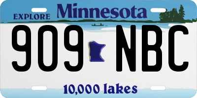 MN license plate 909NBC