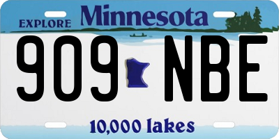 MN license plate 909NBE