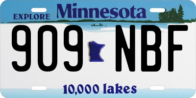 MN license plate 909NBF
